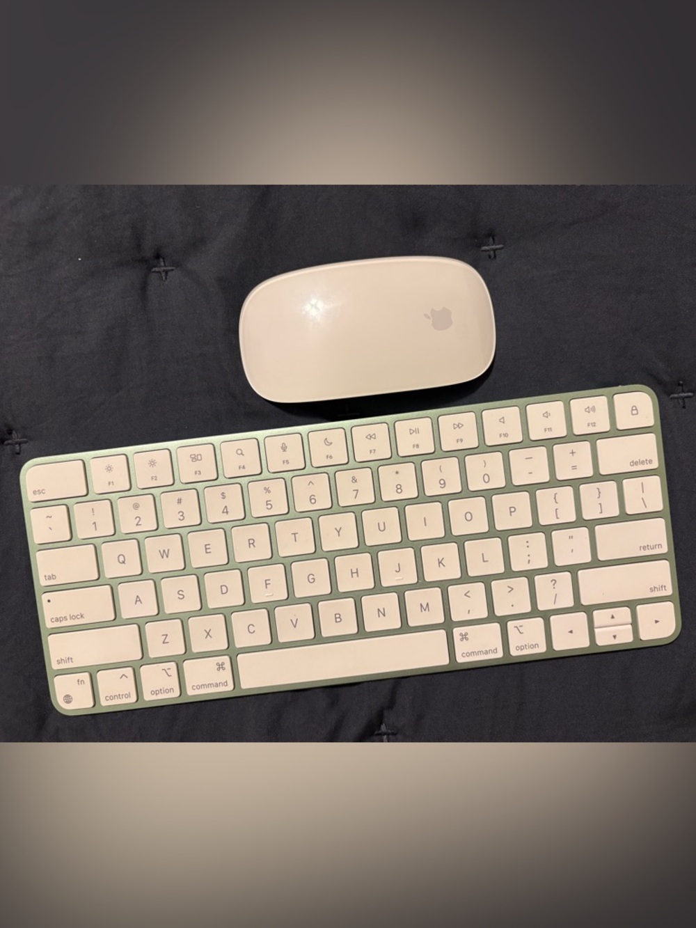 Apple Wireless Keyboard & Magic Mouse — White and Light Green Trim